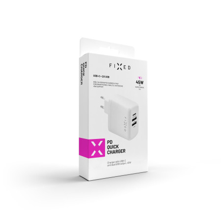 Fixed Travel Charger Fast charging, White, 45 W