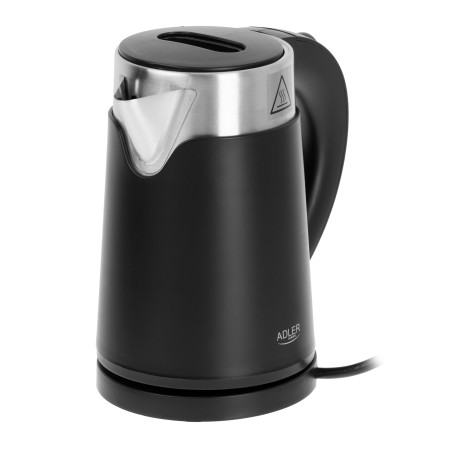 Adler Kettle AD 1372 Electric, 800 W, 0.6 L, Plastic/Stainless steel, 360 rotational base, Black