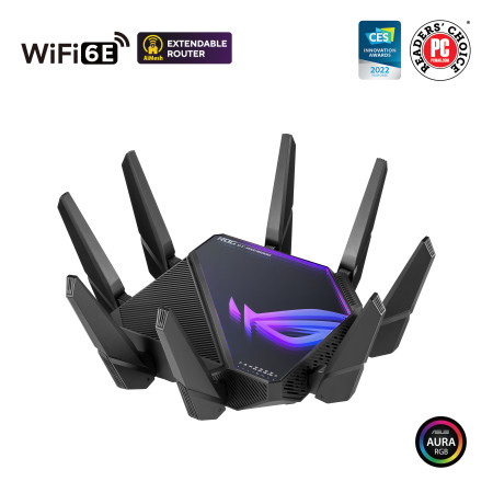 Asus Wifi 6 802.11ax Quad-band Gigabit Gaming Router ROG GT-AXE16000 Rapture 802.11ax, 1148+4804+4804+48004 Mbit/s, 10/100/1000 