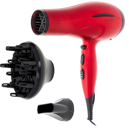 Camry Hair Dryer CR 2253 2400 W, Number of temperature settings 3, Diffuser nozzle, Red