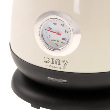 Camry Kettle with a thermometer CR 1344 Electric, 2200 W, 1.7 L, Stainless steel, 360 rotational base, Cream