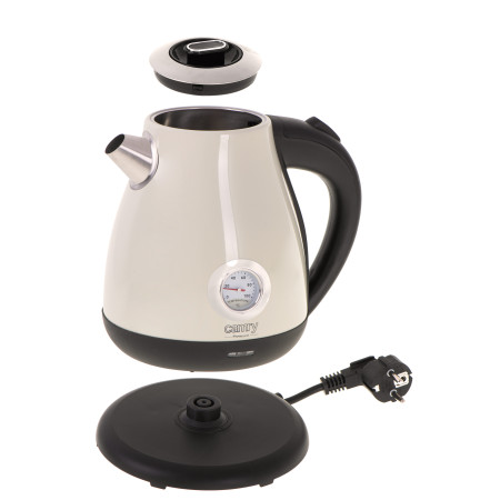 Camry Kettle with a thermometer CR 1344 Electric, 2200 W, 1.7 L, Stainless steel, 360 rotational base, Cream