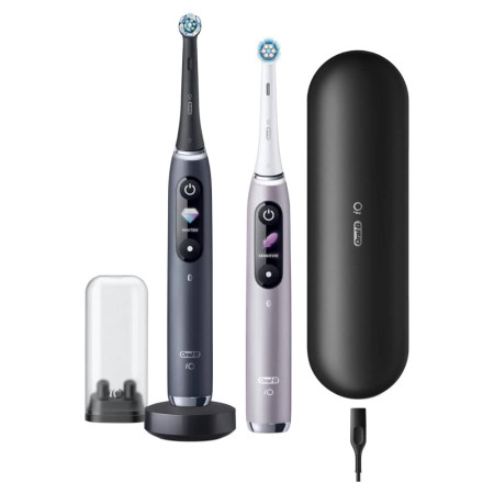 Oral-B Electric Toothbrush iO 9 Series Duo Rechargeable, For adults, Number of brush heads included 2, Black Onyx/Rose, Number o