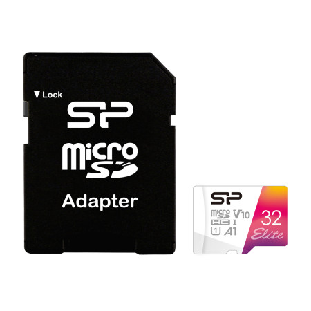 Silicon Power microSDHC UHS-I Memory Card Elite 32 GB, microSDHC/SDXC, Flash memory class 10