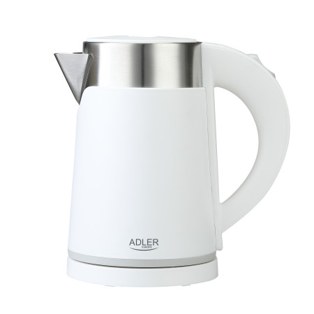 Adler Kettle AD 1372 Electric, 800 W, 0.6 L, Plastic/Stainless steel, 360 rotational base, White