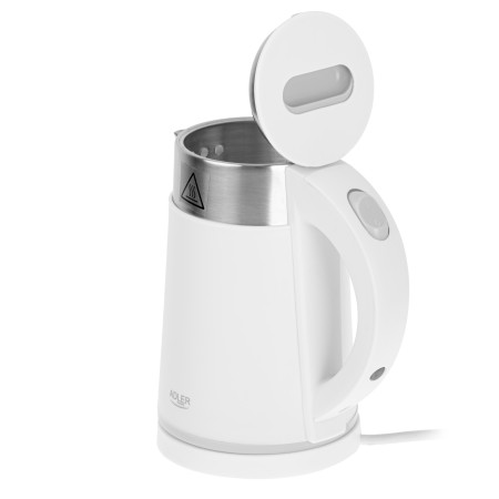 Adler Kettle AD 1372 Electric, 800 W, 0.6 L, Plastic/Stainless steel, 360 rotational base, White