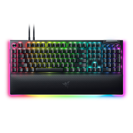 Razer Mechanical Gaming Keyboard BlackWidow V4 Pro RGB LED light, US, Wired, Black, Green Switches, Numeric keypad