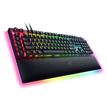 Razer Mechanical Gaming Keyboard BlackWidow V4 Pro RGB LED light, US, Wired, Black, Green Switches, Numeric keypad