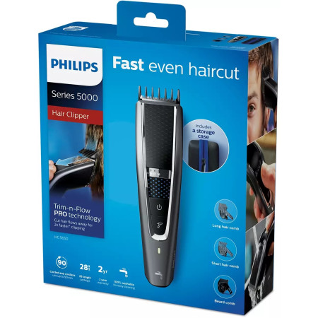 Philips Hair clipper HC5650/15 Cordless or corded, Number of length steps 28, Grey