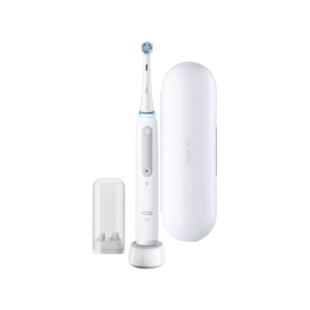 Oral-B Electric Toothbrush iO4 Rechargeable, For adults, Number of brush heads included 1, Quite White, Number of teeth brushing