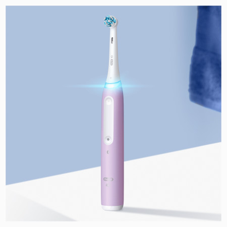 Oral-B Electric Toothbrush iO4 Rechargeable, For adults, Number of brush heads included 1, Lavender, Number of teeth brushing mo