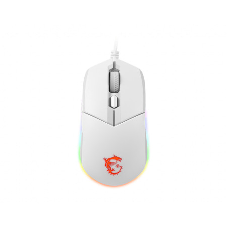 MSI Clutch GM11 Optical, RGB LED light, White, Gaming Mouse, 1000 Hz