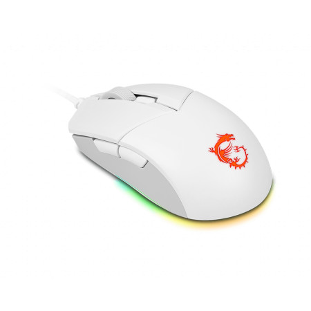 MSI Clutch GM11 Optical, RGB LED light, White, Gaming Mouse, 1000 Hz