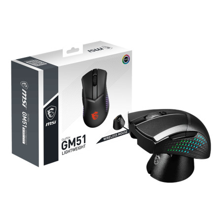 MSI Lightweight Wireless Gaming Mouse GM51 Gaming Mouse, 2.4GHz, Wireless, Black