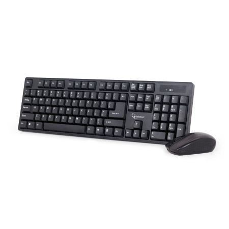 Gembird KBS-W-01 Keyboard and Mouse Set, Wireless, Mouse included, Batteries included, US, Black, Numeric keypad, 390 g