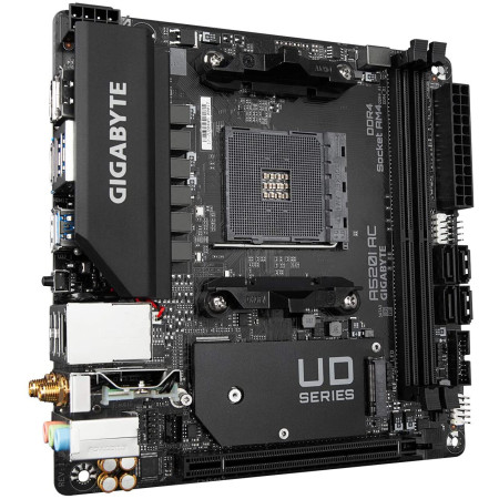 Gigabyte A520I AC Processor family AMD, Processor socket AM4, DDR4 DIMM, Memory slots 2, Number of SATA connectors 4, Chipset AM