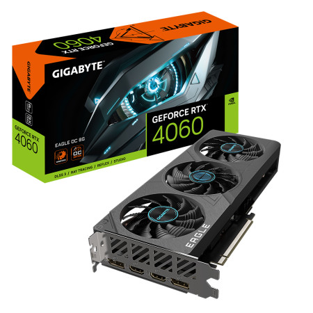 Gigabyte GV-N4060EAGLE OC-8GD 1.0 NVIDIA, 8 GB, GeForce RTX 4060, GDDR6, PCI-E 4.0, HDMI ports quantity 2, Memory clock speed 17