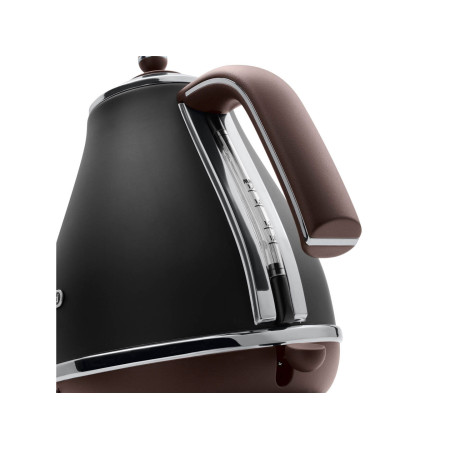 Delonghi Icona Vintage KBOV2001BK Standard kettle, Stainless steel, Black, 2000 W, 1.7 L, 360 rotational base