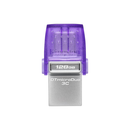 Kingston DataTraveler DT Micro Duo 3C 128 GB, USB Type-C and Type-A, Purple