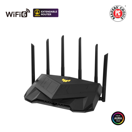 Asus Dual Band WiFi6 Gigabit Router TUF Gaming AX6000 802.11ax, 1148+4804 Mbit/s, 10/100/1000 Mbit/s, Ethernet LAN (RJ-45) ports