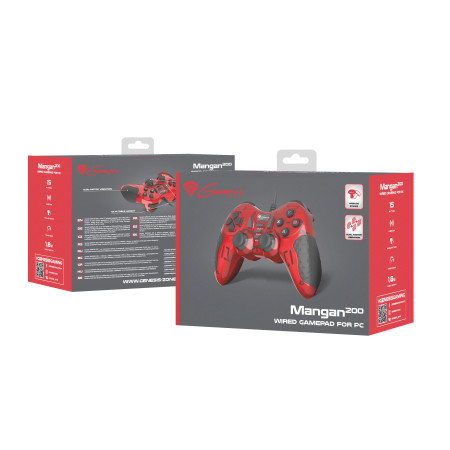 GENESIS Mangan 200 Gamepad, Red, Wired Genesis Mangan 200