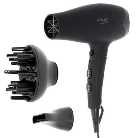 Adler Hair dryer AD 2267 2100 W, Number of temperature settings 3, Diffuser nozzle, Black