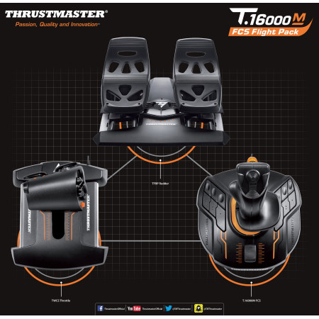 Thrustmaster Joystick T 16000M Flight Pack Black