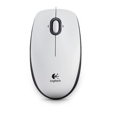 Logitech B100 White, Portable Optical Mouse