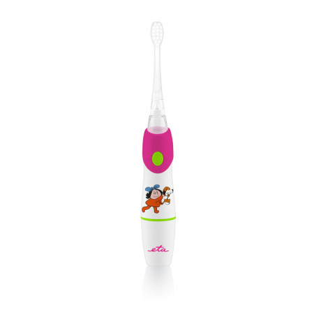 ETA SONETIC Toothbrush ETA071090010 Battery operated, For kids, Number of brush heads included 2, Sonic technology, White/ pink