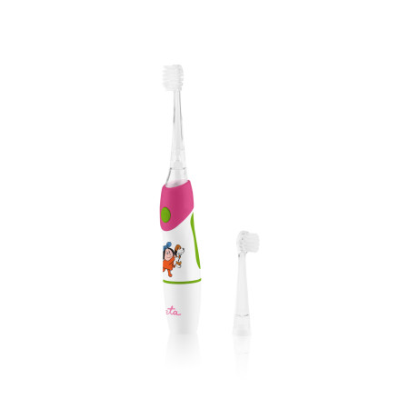 ETA SONETIC Toothbrush ETA071090010 Battery operated, For kids, Number of brush heads included 2, Sonic technology, White/ pink