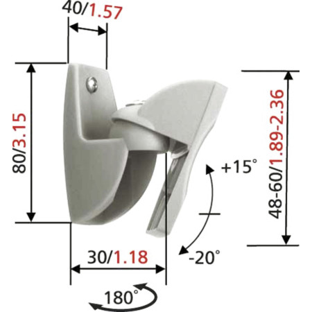 Vogels Loudspeaker Wall mount, VLB500, Turn, Tilt, Maximum weight (capacity) 5 kg, Silver