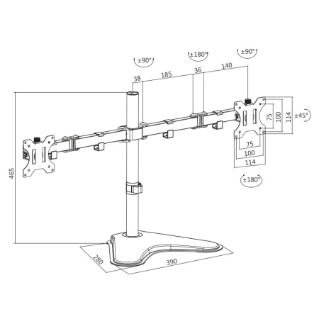 Logilink Desk Mount, BP0045, 13-32 ", Maximum weight (capacity) 8 kg, Black