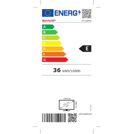 Sharp 40FH2EA 40" (101cm) Full HD Android Frameless TV Sharp
