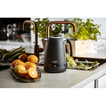 Adler Kettle AD 1295b Electric, 2200 W, 1.7 L, Stainless steel, 360 rotational base, Black