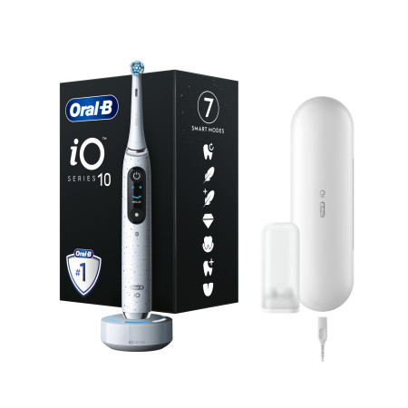 Oral-B Electric Toothbrush iO10 Series Rechargeable, For adults, Number of brush heads included 1, Stardust White, Number of tee