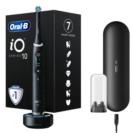 Oral-B Electric Toothbrush iO10 Series Rechargeable, For adults, Number of brush heads included 1, Cosmic Black, Number of teeth