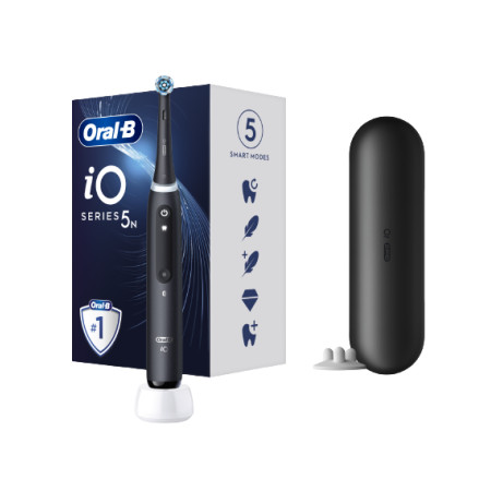 Oral-B Electric Toothbrush iO5 Rechargeable, For adults, Number of brush heads included 1, Matt Black, Number of teeth brushing 