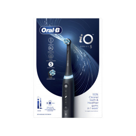 Oral-B Electric Toothbrush iO5 Rechargeable, For adults, Number of brush heads included 1, Matt Black, Number of teeth brushing 