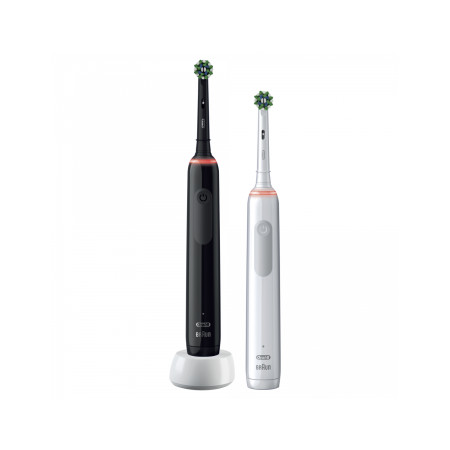 Oral-B Electric Toothbrush Pro3 3900 Cross Action Rechargeable, For adults, Number of brush heads included 2, Black and White, N