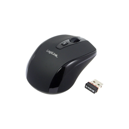 Logilink Maus optisch Funk 2.4 GHz wireless, Black, 2.4GH wireless mini mouse with autolink