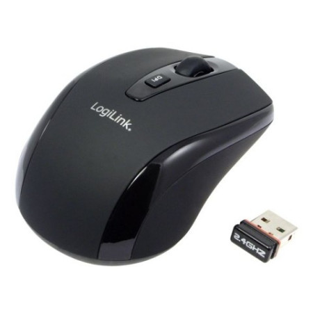 Logilink Maus optisch Funk 2.4 GHz wireless, Black, 2.4GH wireless mini mouse with autolink