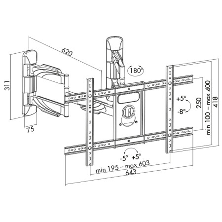 Logilink BP0047 TV Wall mount, 37"-70". corner mount