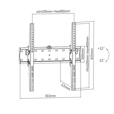 Gembird TV wall mount WM-55T-02 32-55 ", Maximum weight (capacity) 40 kg, Black