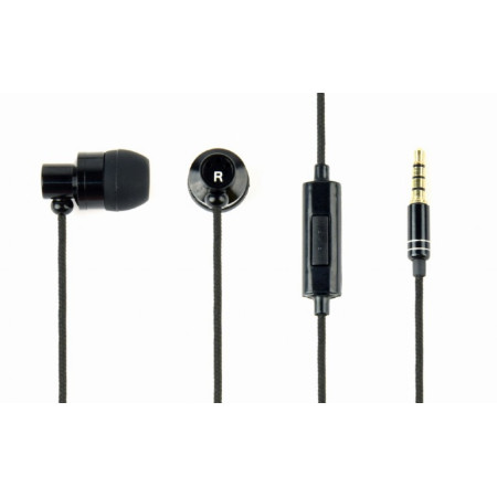 Gembird Metal earphones with microphone "Paris" 3.5 mm, Black, Built-in microphone