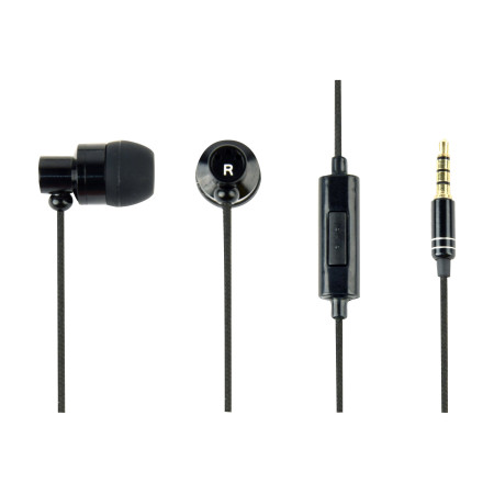 Gembird Metal earphones with microphone "Paris" 3.5 mm, Black, Built-in microphone