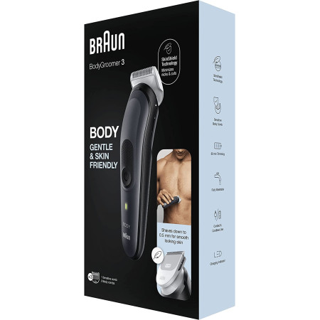 Braun Body Groomer BG3350 Cordless and corded, Operating time (max) 80 min, NiMH, Black/Grey