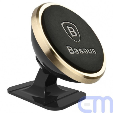 Baseus 360 magnetic cockpit car holder (Overseas Edition) gold (Black and gold)