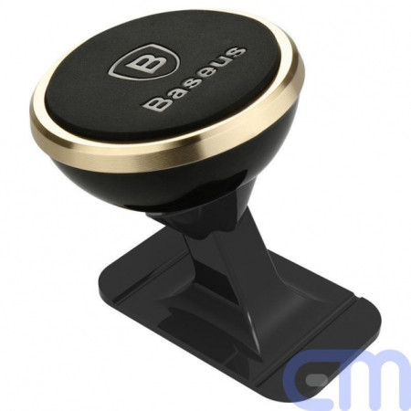 Baseus 360 magnetic cockpit car holder (Overseas Edition) gold (Black and gold)