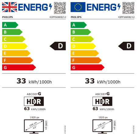 Philips 43PFS6808/12 43" (108 cm), Smart TV, FHD, 1920 x 1080, Wi-Fi, DVB-T/T2/T2-HD/C/S/S2