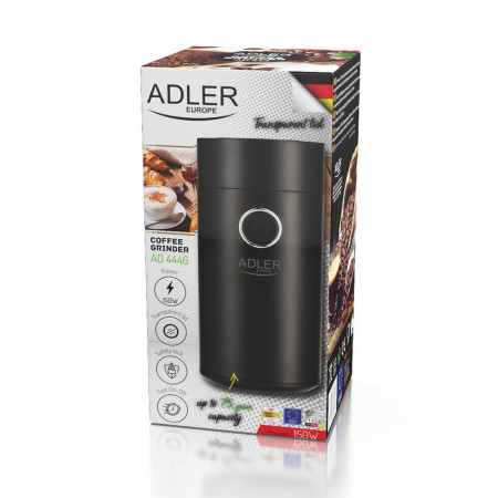 Adler Coffee grinder AD4446bs 150 W Coffee beans capacity 75 g Lid safety switch Black